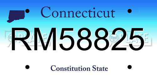 RM58825 Connecticut License Plate