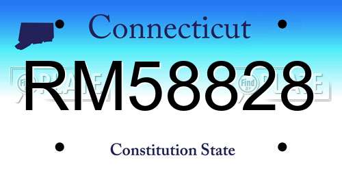 RM58828 Connecticut License Plate