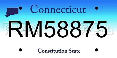 RM58875 Connecticut License Plate
