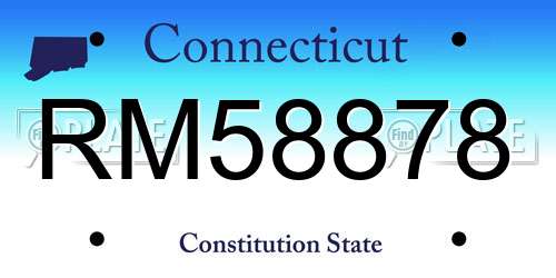 RM58878 Connecticut License Plate