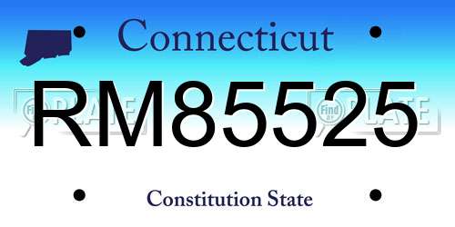 RM85525 Connecticut License Plate