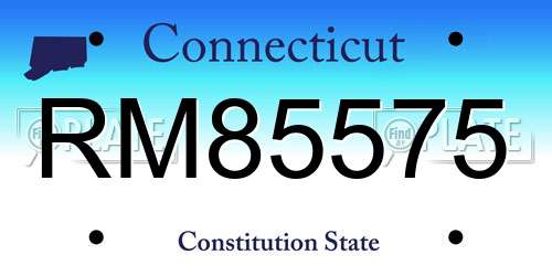 RM85575 Connecticut License Plate