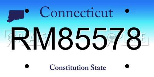 RM85578 Connecticut License Plate