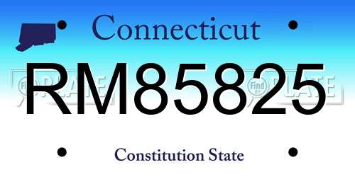 RM85825 Connecticut License Plate