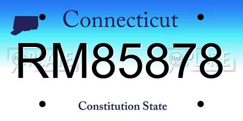RM85878 Connecticut License Plate