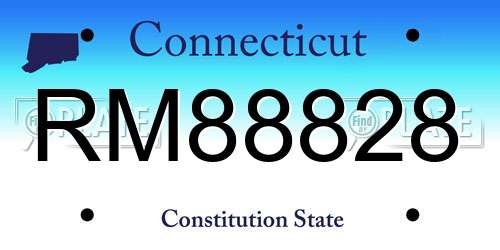 RM88828 Connecticut License Plate