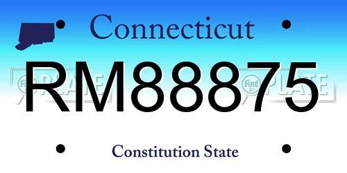 RM88875 Connecticut License Plate