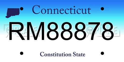 RM88878 Connecticut License Plate