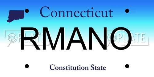 RMANO Connecticut License Plate
