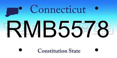 RMB5578 Connecticut License Plate