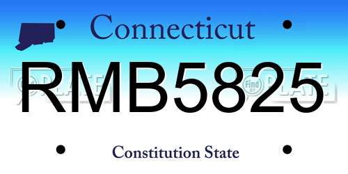 RMB5825 Connecticut License Plate