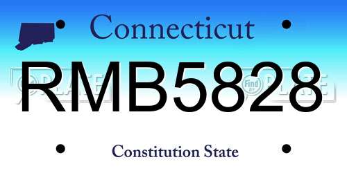 RMB5828 Connecticut License Plate