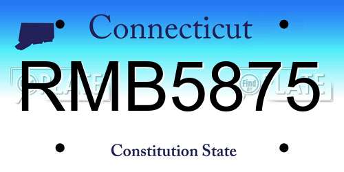 RMB5875 Connecticut License Plate