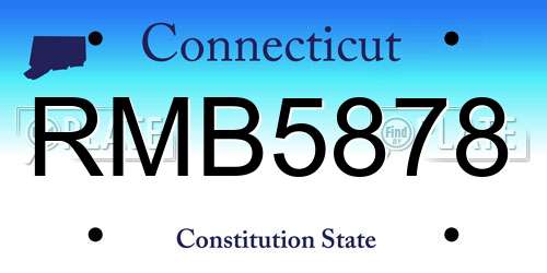 RMB5878 Connecticut License Plate