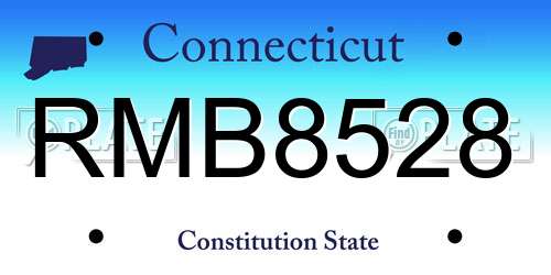 RMB8528 Connecticut License Plate