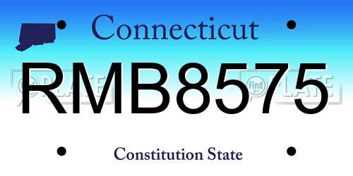 RMB8575 Connecticut License Plate