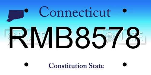 RMB8578 Connecticut License Plate
