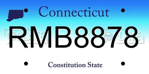 RMB8878 Connecticut License Plate