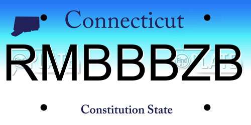RMBBBZB Connecticut License Plate