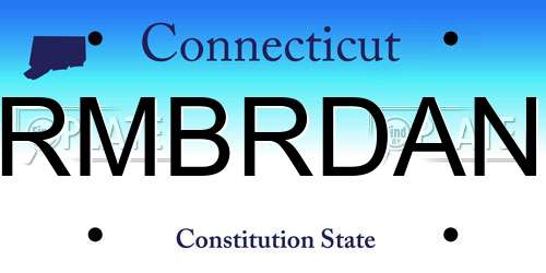 RMBRDAN Connecticut License Plate