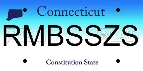 RMBSSZS Connecticut License Plate