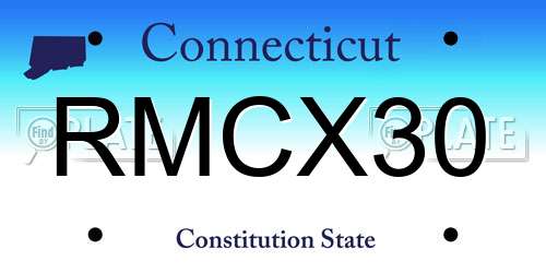RMCX30 Connecticut License Plate