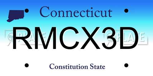 RMCX3D Connecticut License Plate