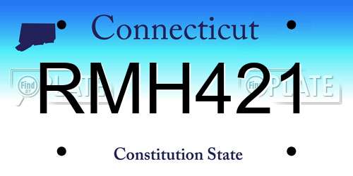 RMH421 Connecticut License Plate
