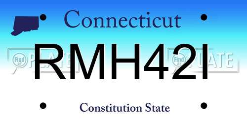 RMH42I Connecticut License Plate