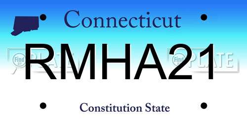 RMHA21 Connecticut License Plate