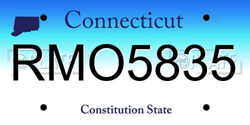 RMO5835 Connecticut License Plate