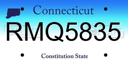RMQ5835 Connecticut License Plate