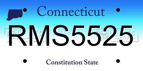 RMS5525 Connecticut License Plate
