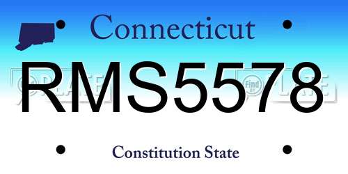 RMS5578 Connecticut License Plate