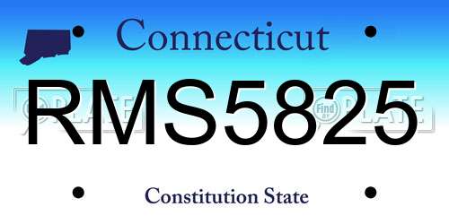 RMS5825 Connecticut License Plate