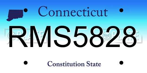 RMS5828 Connecticut License Plate