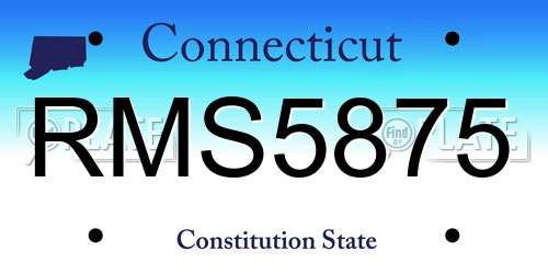 RMS5875 Connecticut License Plate