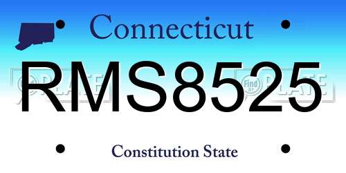 RMS8525 Connecticut License Plate
