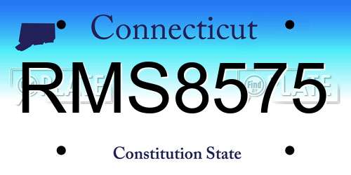 RMS8575 Connecticut License Plate