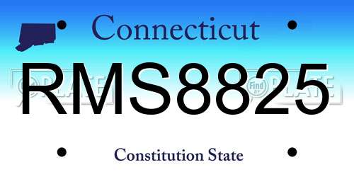 RMS8825 Connecticut License Plate
