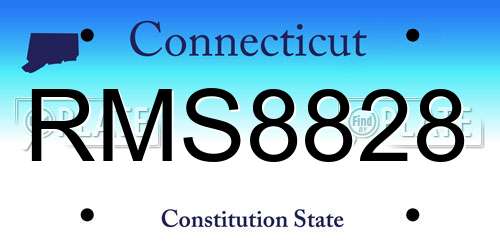 RMS8828 Connecticut License Plate