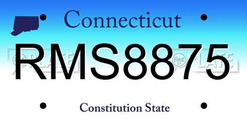 RMS8875 Connecticut License Plate