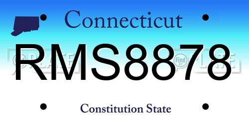 RMS8878 Connecticut License Plate
