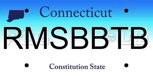 RMSBBTB Connecticut License Plate