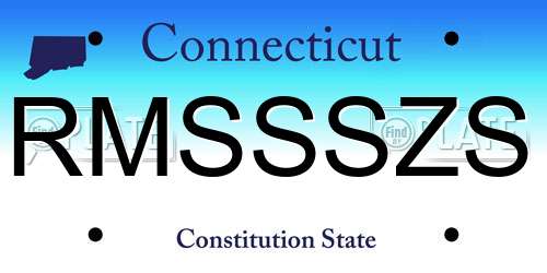 RMSSSZS Connecticut License Plate