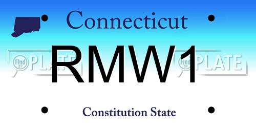 RMW1 Connecticut License Plate