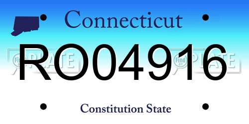 RO04916 Connecticut License Plate
