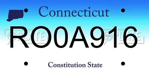 RO0A916 Connecticut License Plate