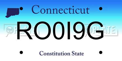 RO0I9G Connecticut License Plate
