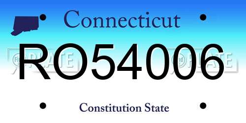 RO54006 Connecticut License Plate